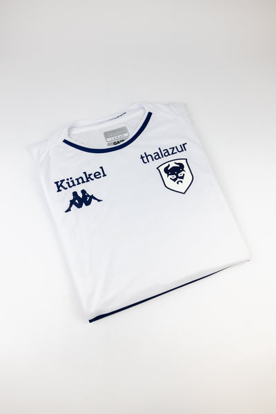 Caen FC 2023-24 Football Shirt made by Kappa available in various sizes.