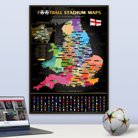 England Football Stadium Scratch-Off Map 25/26
