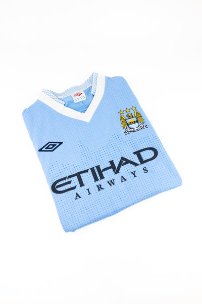 Manchester City 2011-12 Football Shirt Made by Umbro Size XL