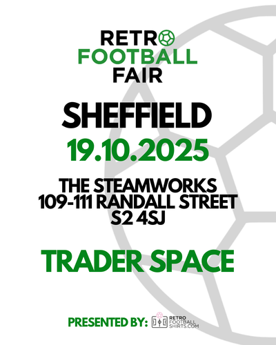 Retro Football Fair Sheffield is presented by Retro Football Shirts.com which is being held at Steamworks Sheffield.